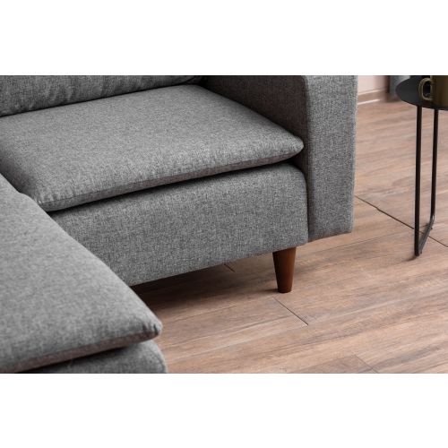 Atelier Del Sofa Kutna garnitura, Svijetlo siva, Lungo Mini - Light Grey slika 3