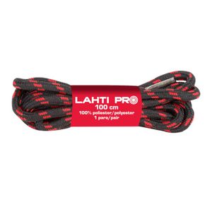 LAHTI PRO vezice okrugle za obuću crne-crvene 100cm l9040100