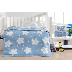 Colourful Cotton Dječji pokrivač Star - Light Blue