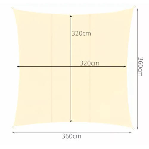 Gardlov četvrtasto jedro 3,6x3,6m bež slika 5