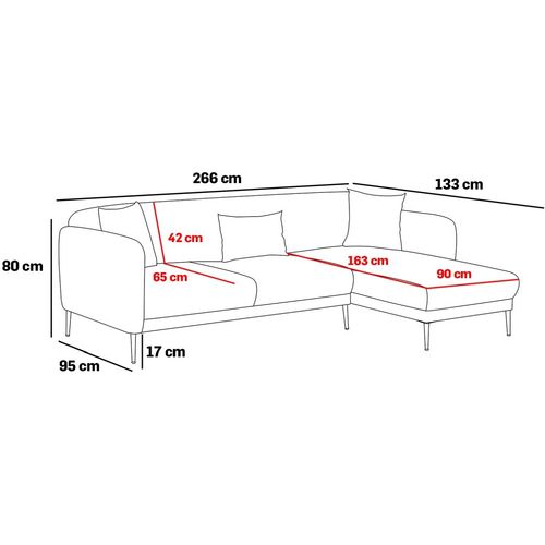 Atelier Del Sofa Kutna garnitura na razvlačenje, Krem Zlato, Simena Left - Cream slika 14