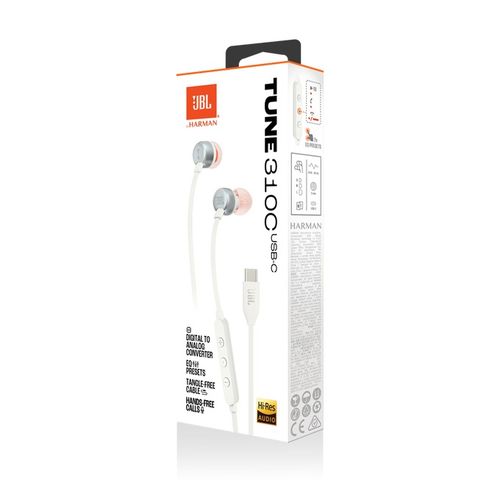 JBL slušalice in-ear USB-C Tune 310C white slika 6