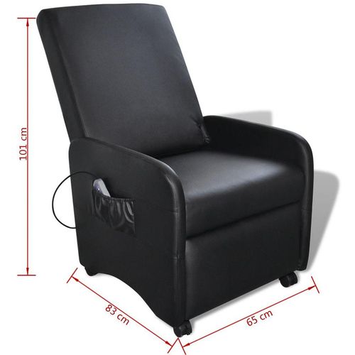 Masažna stolica od umjetne kože crna slika 3