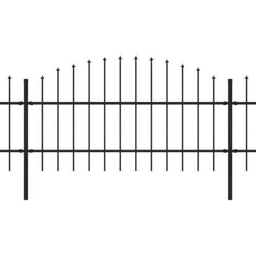 Vrtna ograda s ukrasnim kopljima (0,75-1) x 10,2 m čelična crna slika 6