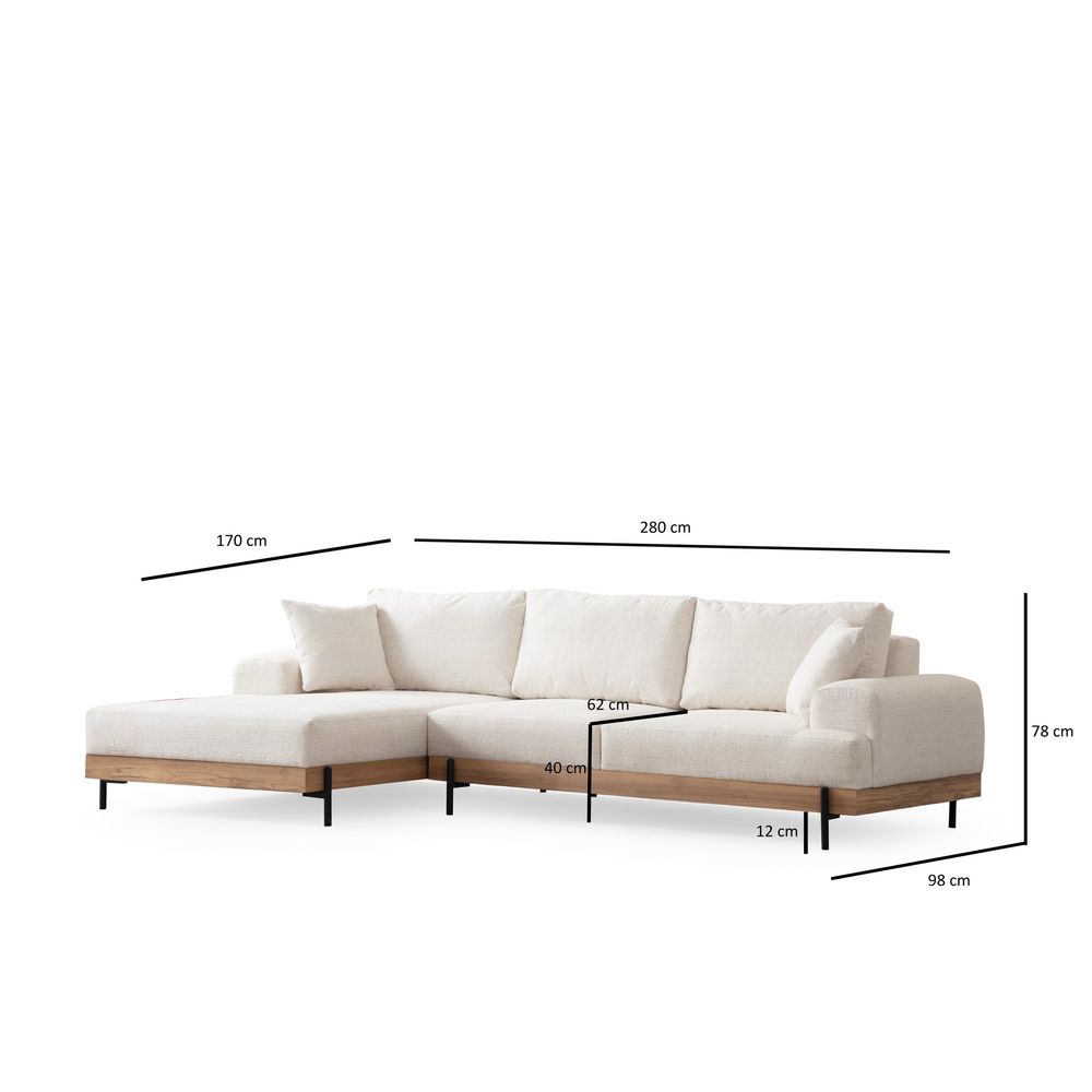 Ugaona garnitura Eti Oak Left - Bijela slika 10