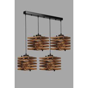 Cara ahşap 4 lü sıralı yanık sarkıt Brown Chandelier