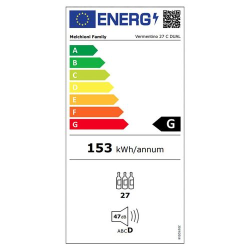 Melchioni Family rashladna vinska vitrina, zapremina 74 lit - Vermentino 27 C dual slika 2