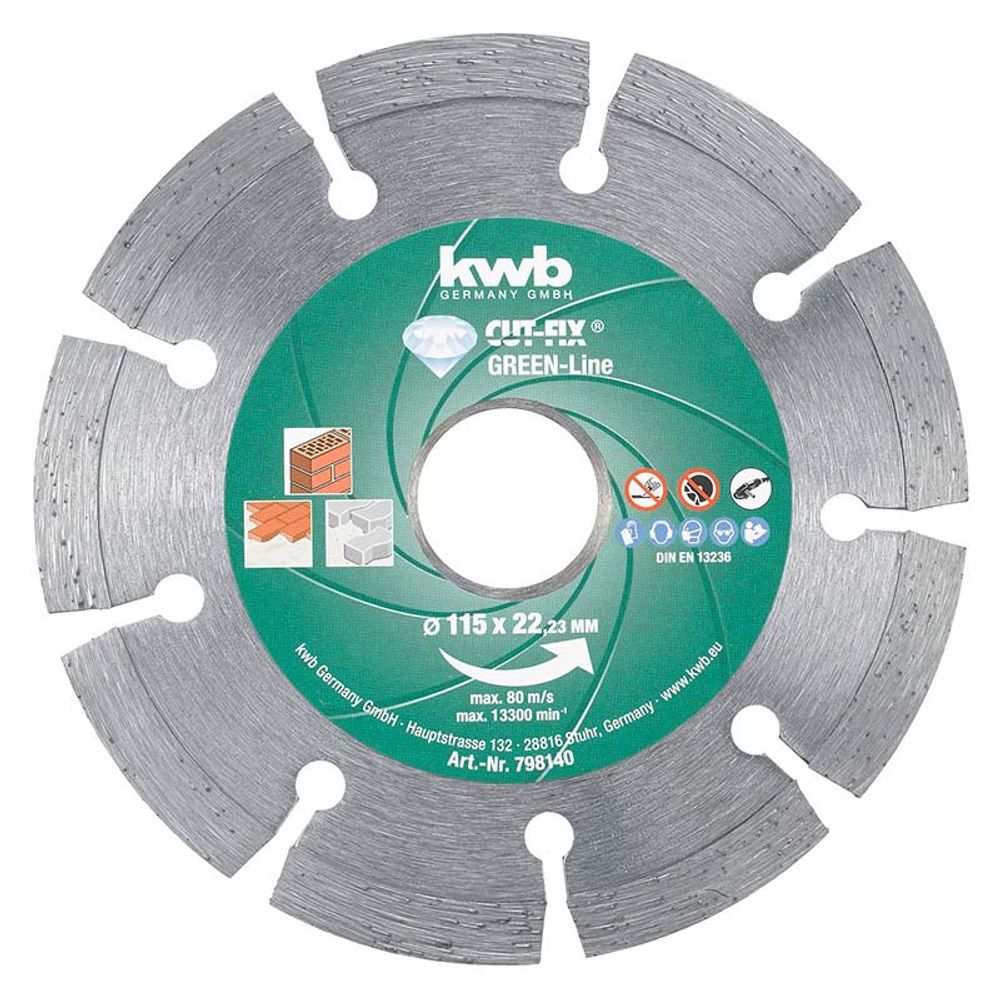 KWB dijamantna rezna ploča za beton 115 x 22 mm, green line slika 1