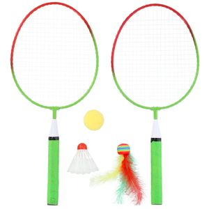 Nrz051 čelični / badminton set 2 rakete + loptice + lopte junior nils
