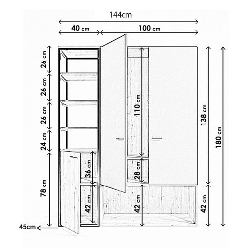 Woody Fashion Garderoba, Onur Pratik Gardırop L602 slika 8