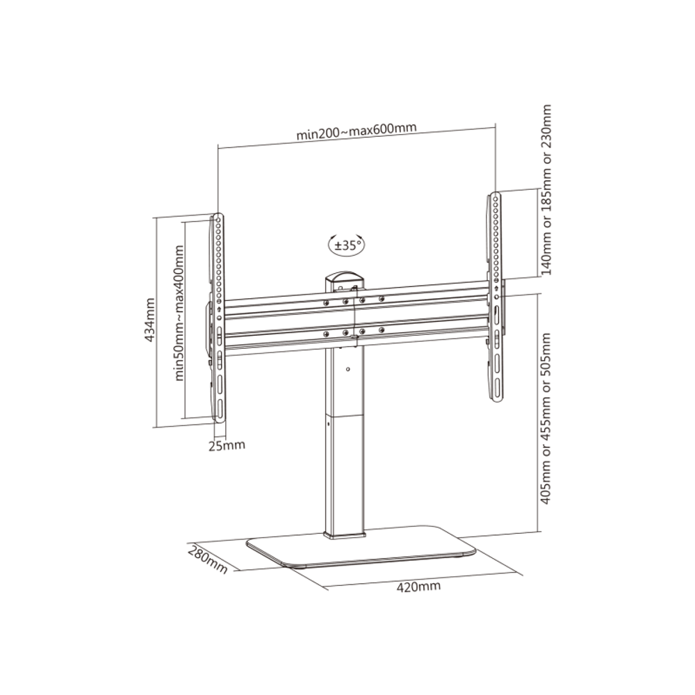 SBOX Podni stalak FS-305-2 (37-70"/40kg/600x400) slika 6