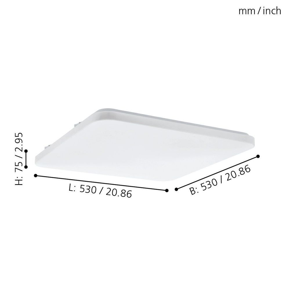 Eglo Frania Plafonjera LED 49,5W, 530x530mm, Bijela slika 3