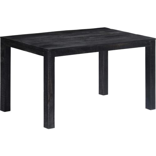 Blagovaonski stol crni 140 x 80 x 76 cm od masivnog drva manga slika 15