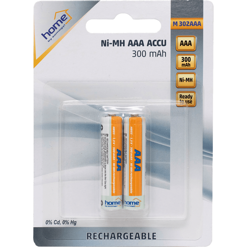 home Baterija punjiva AAA,  NiMh, 300mAh, blister 2 kom - M 302AAA slika 1