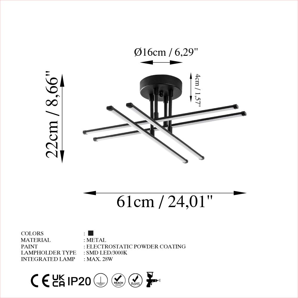 Luster Exhaust-13661 u Crnoj Boji slika 8
