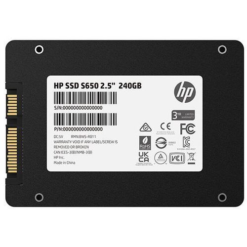 HP SSD SATA 3 2.5" S650 240GB (345M8AA#UUF) slika 6