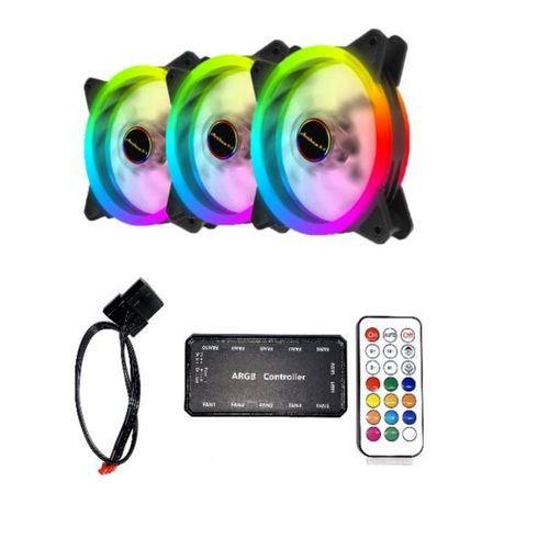 NaviaTec RGB PC Case Dual Ring Fan 3x Controller BUNDLE slika 1