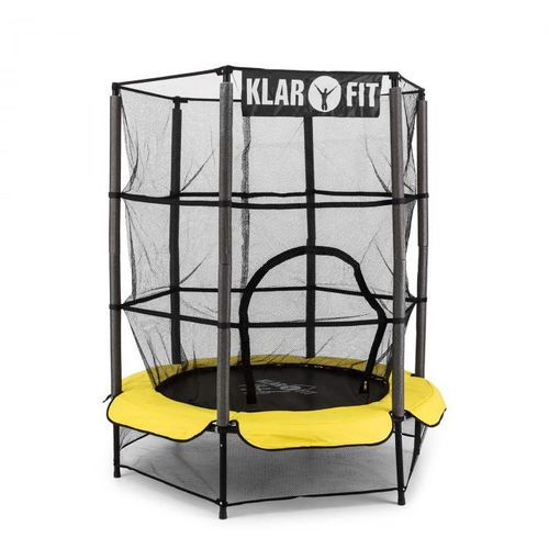 KLARFIT Rocketkid 3, žuta, 140 cm trampolin, sigurnosna mreža, bungee opruge slika 1