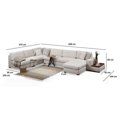 Atelier Del Sofa Kutna garnitura, Bež, Loop 9 slika 7