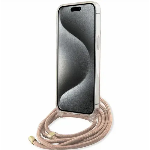 Originalna GUESS Hardcase GUHCP15XHC4SEP torbica za iPhone 15 Pro Max (Crossbody Cord 4G Print / roza) slika 4