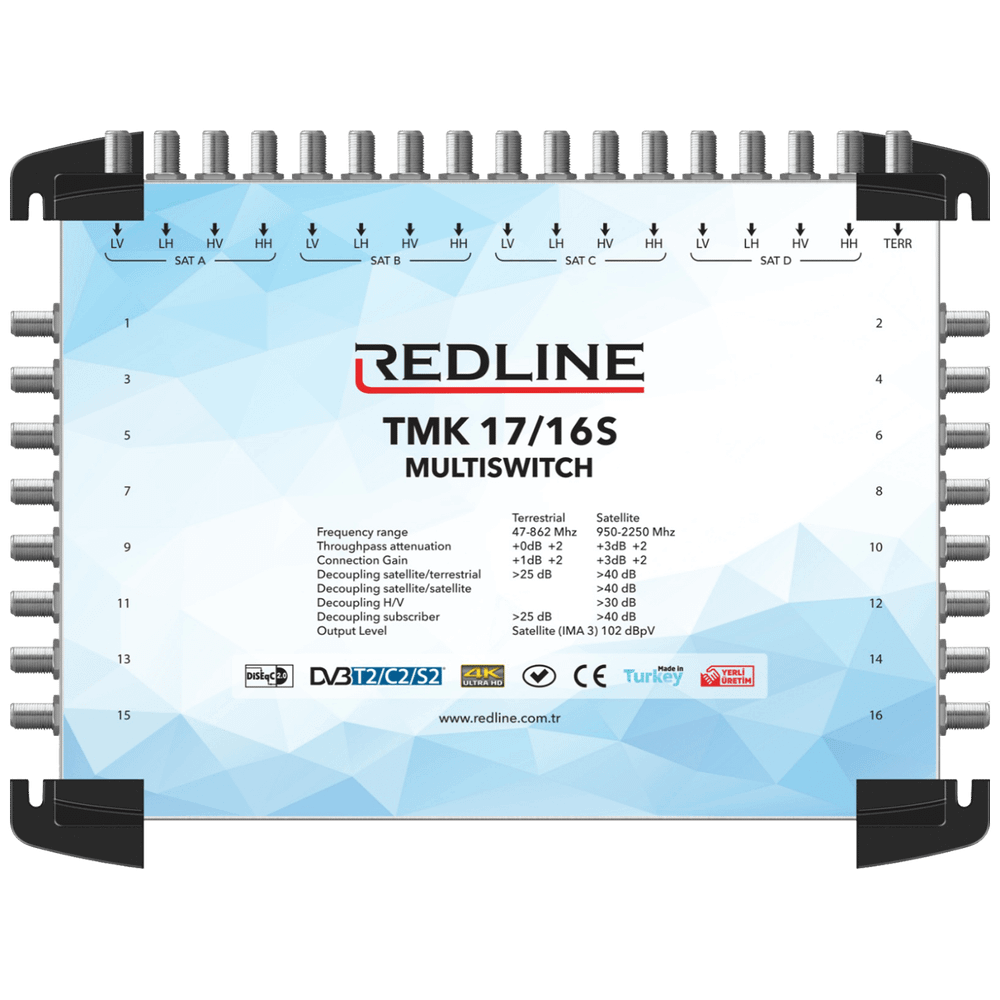 REDLINE Multišalter 4 satelita na 16 utičnica - TMK 17/16S slika 1
