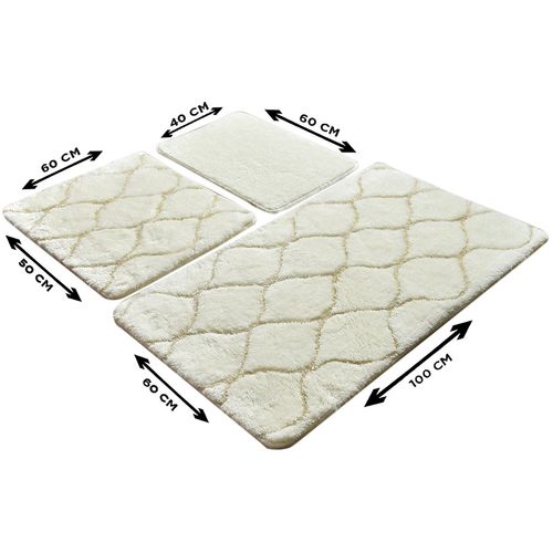 Infinity - Ecru Ecru Acrylic Bathmat Set (3 Pieces) slika 3