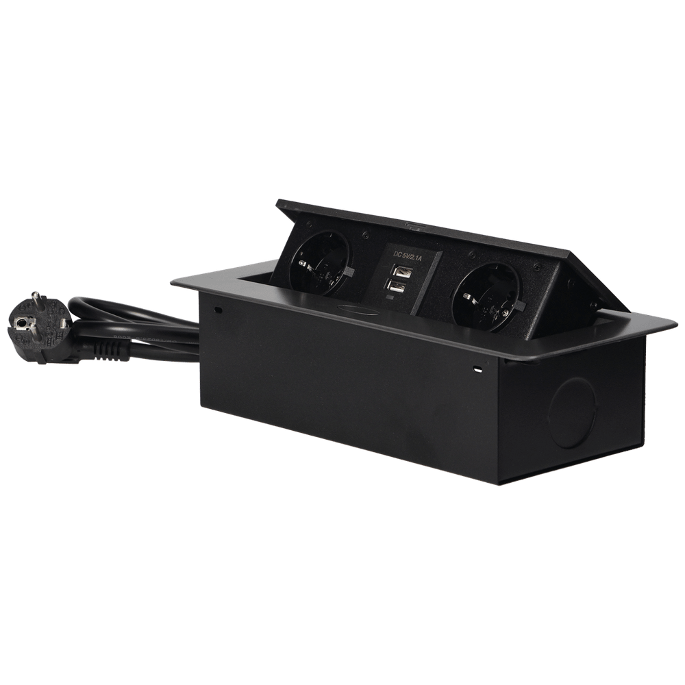 Orno Produžni kabel sa 2 x Schuko utičnice + 2 x USB, ugradbena - OR-AE-13126(GS)/GR slika 1