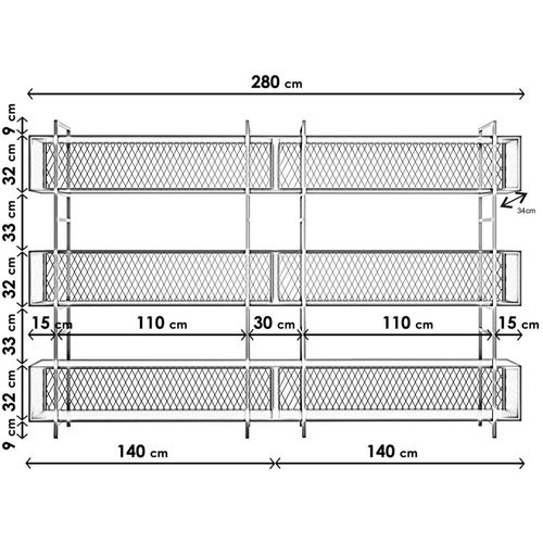 İclal Duvar Tipi Dekoratif Takım L1160 Black Multi Purpose Shelf slika 8