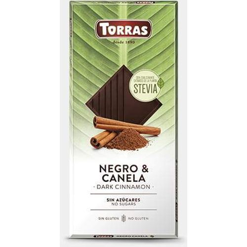 Torras Tamna čokolada s cimetom zaslađena eritritolom i stevijom 125 G slika 1