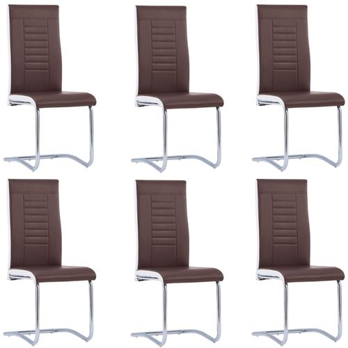 Konzolne blagovaonske stolice od umjetne kože 6 kom smeđe slika 26