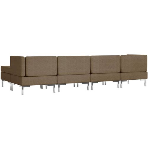 5-dijelni set sofa od tkanine smeđi slika 29