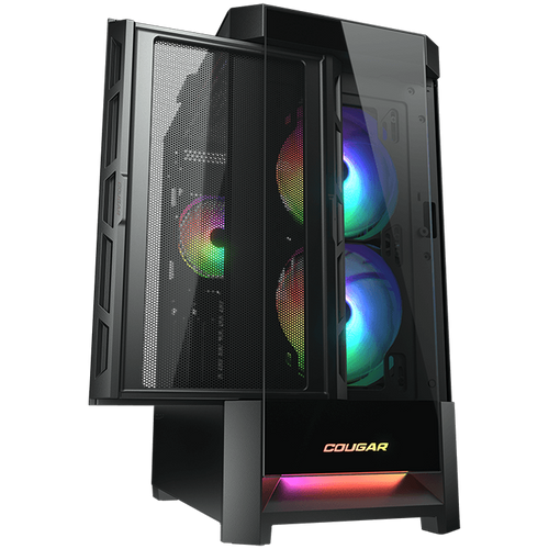 COUGAR | Duoface RGB Black | PC Case | Mid Tower / Airflow Front Panel / 2 x 140mm &amp; 1x 120mm ARGB Fans incl. / TG Left Panel slika 2