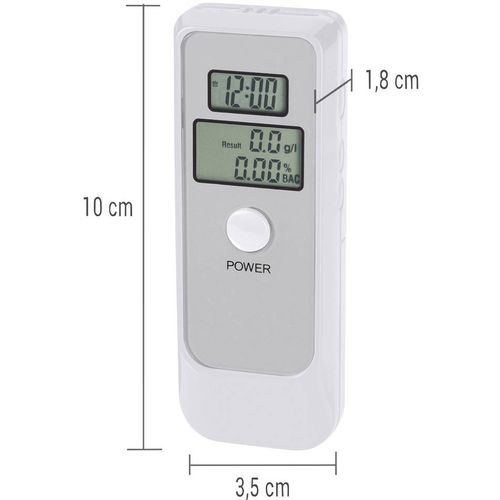 HP Autozubehör  tester na alkohol bež boja 0 do 1.9 ‰ funkcija odbrojavanja, alarm, uključujući zaslon, prikaz temperature , sat, mogući prikaz različitih jedinica slika 5