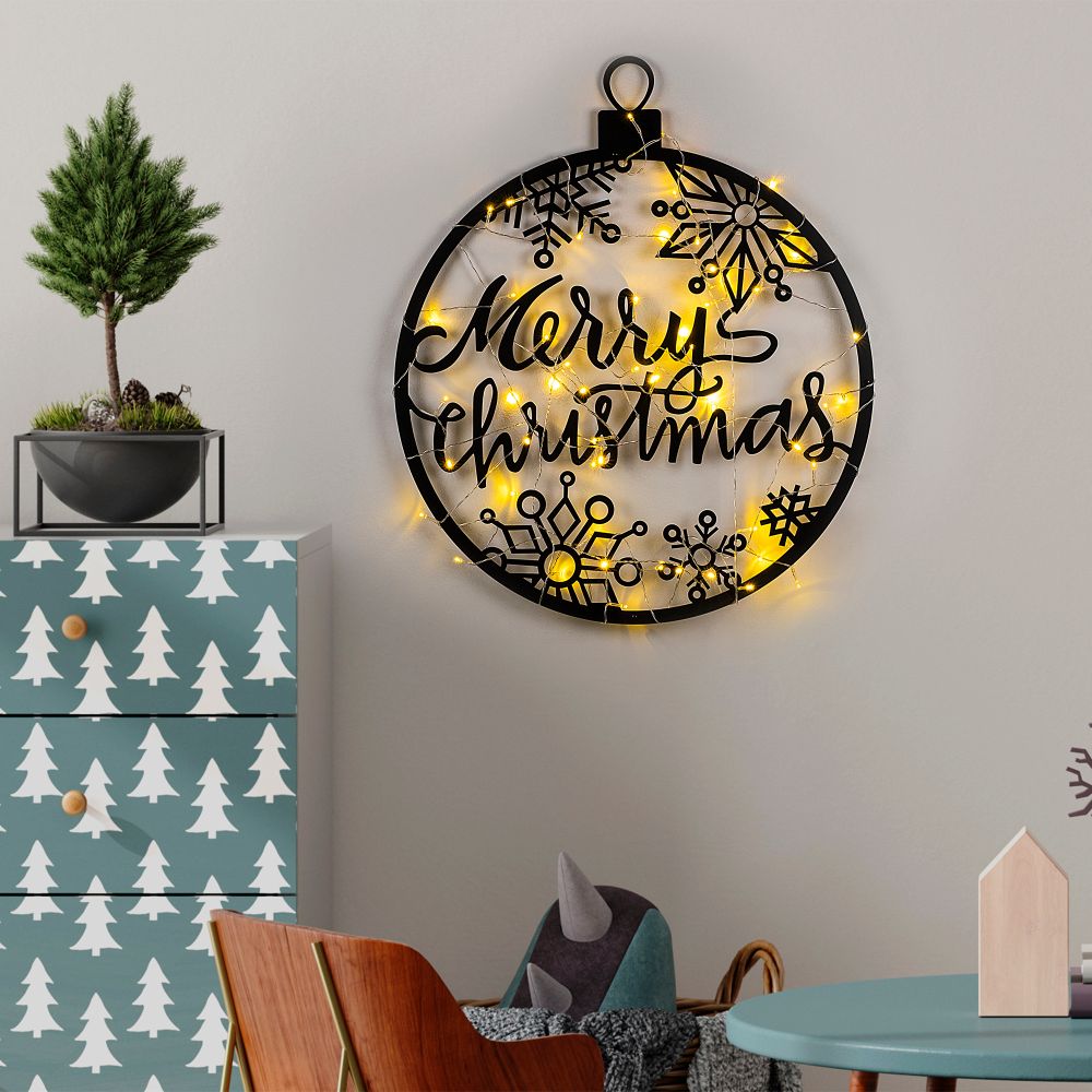 Dekorativni Metalni Zidni Ukras XMASBLACK - 030 u Crnoj Boji slika 2