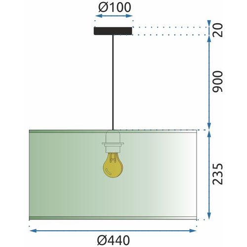 TOOLIGHT Viseća svjetiljka plava zlato 44cm app955-1cp slika 13