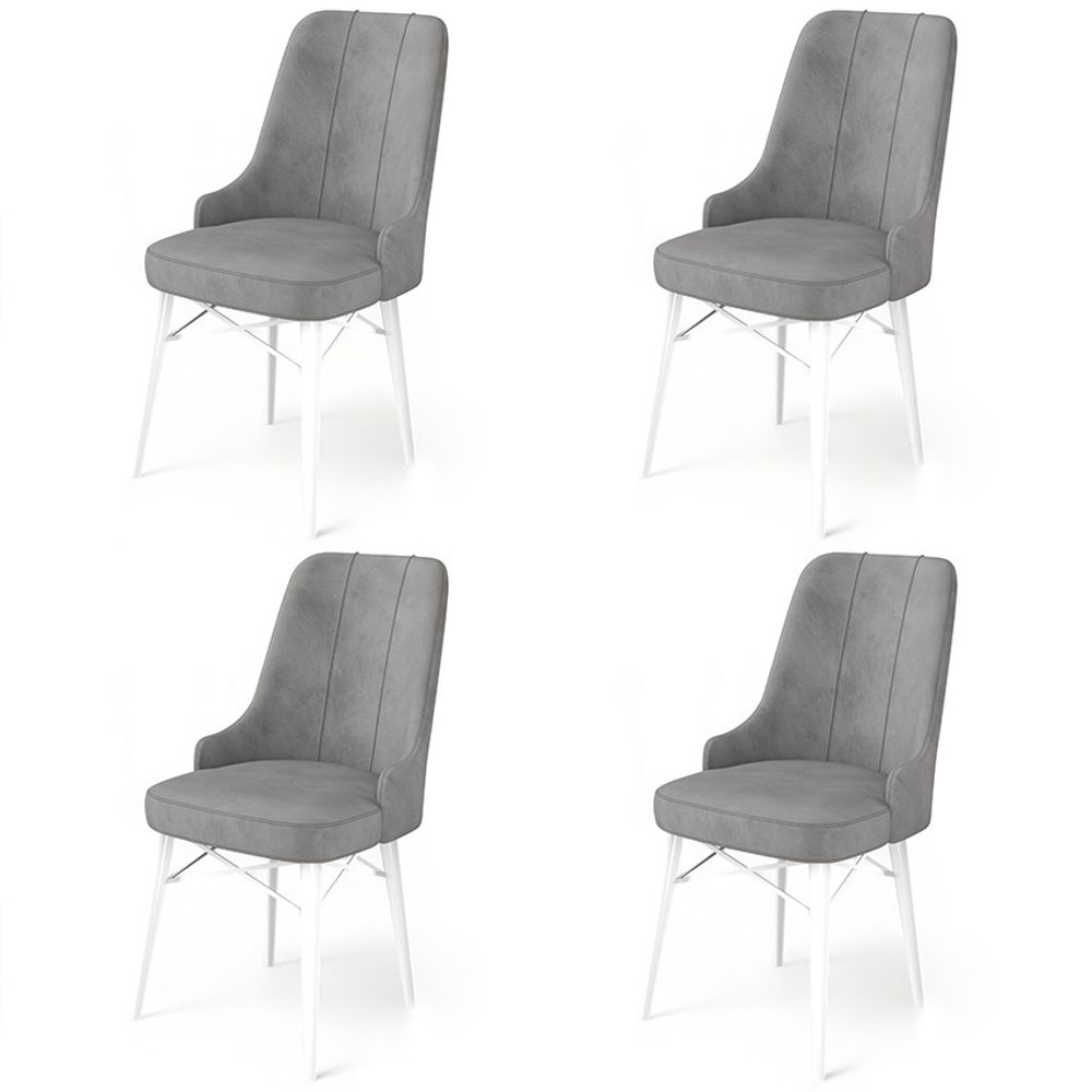 Pare - Sivi, Bijeli Set Stolica (4 Komada) slika 1