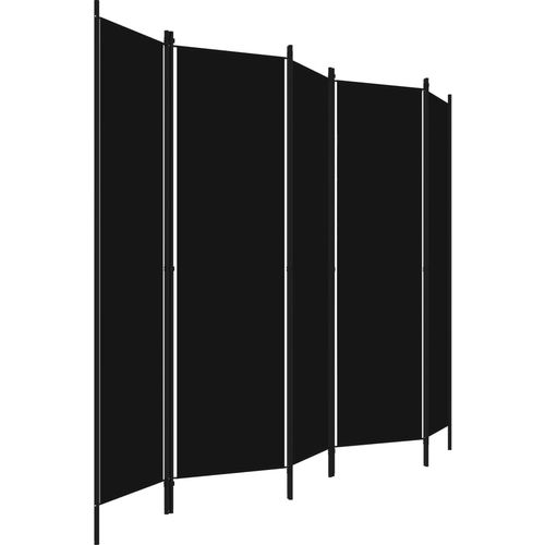 Sobna pregrada s 5 panela crna 250 x 180 cm slika 3