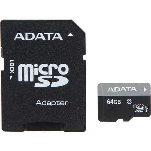 MICRO SD 64GB AData + SD adapter AUSDX64GUICL10-RA1 slika 1