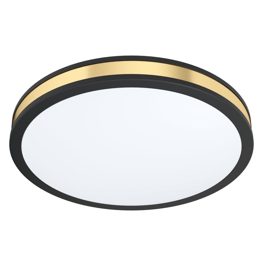 Eglo Pescaito zidna/stropna LED lampa, 24W, 2500lm, promjer 380mm, crna/zlatna/čelik slika 1