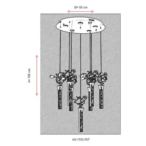 Luster AV-1753-7KT Chrome sa LED Tehnologijom slika 4