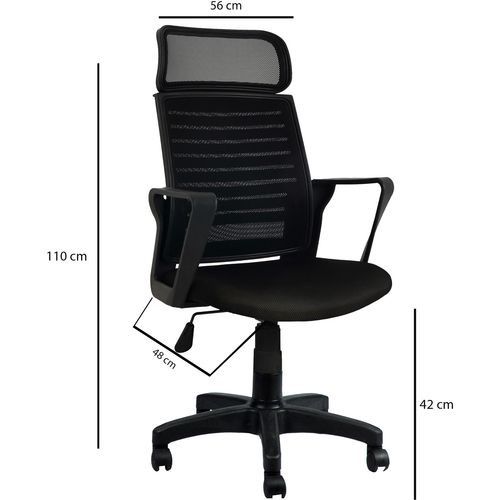 Bürocci Likya - Black Black Office Chair slika 2