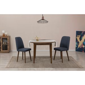 Vina 1048 - Walnut, Navy Blue Walnut
Navy Blue Extendable Dining Table & Chairs Set (3 Pieces)