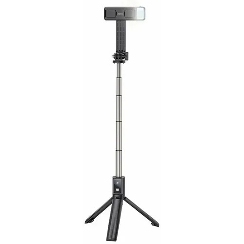 HOCO aluminijski selfie stick s LED svjetlom i bluetooth daljinskim K15 crni slika 3