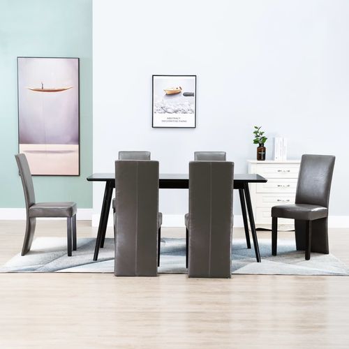 Blagovaonske stolice od umjetne kože 6 kom sive slika 11