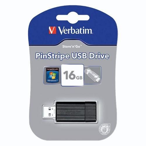 USB 16GB 2.0, Verbatim, PinStripe, crni, V049063 slika 2