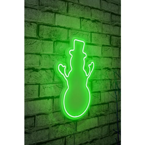 Wallity Ukrasna plastična LED rasvjeta, Snowman - Green slika 1