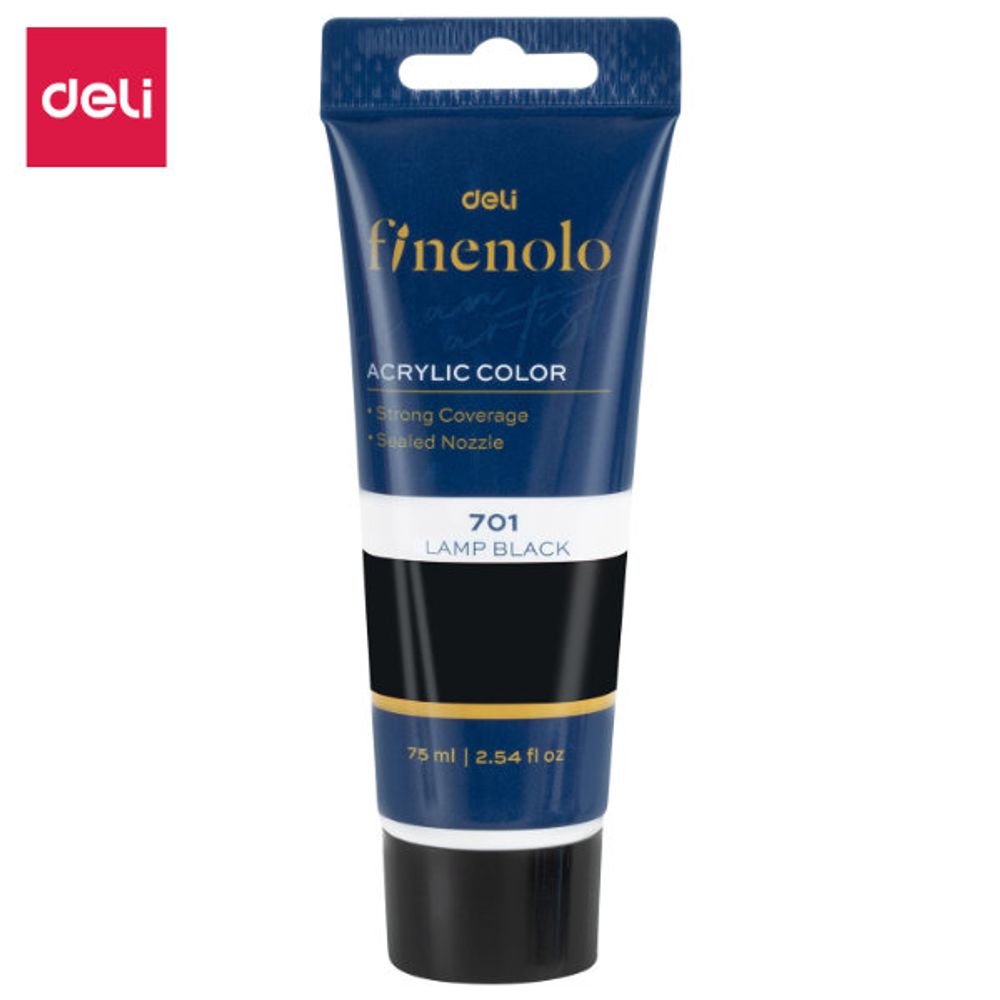 AKRILNA BOJA DELI U TUBI CRNA 75ml EC75-BK slika 1