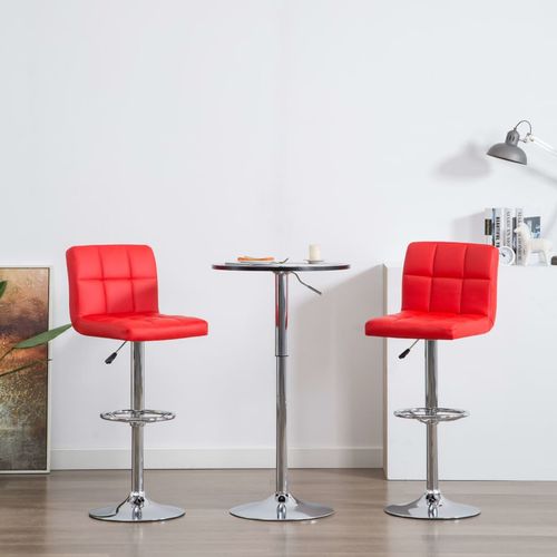 Barski stolci od umjetne kože 2 kom crveni slika 1