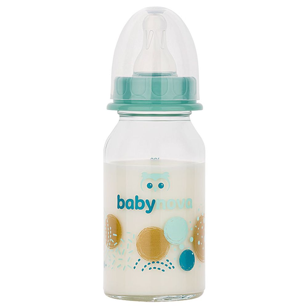 BABY NOVA Staklena flašica za bebu 0m+ 125ml, Mint slika 1