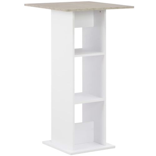 Barski stol bijeli i boja betona 60 x 60 x 110 cm slika 1